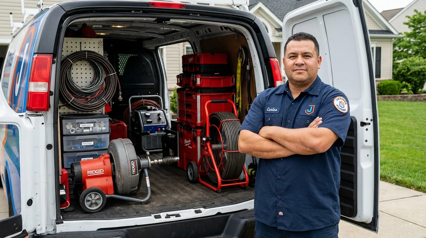 Professional drain cleaning equipment and Johns Plumbing LLC plumber in Parachute